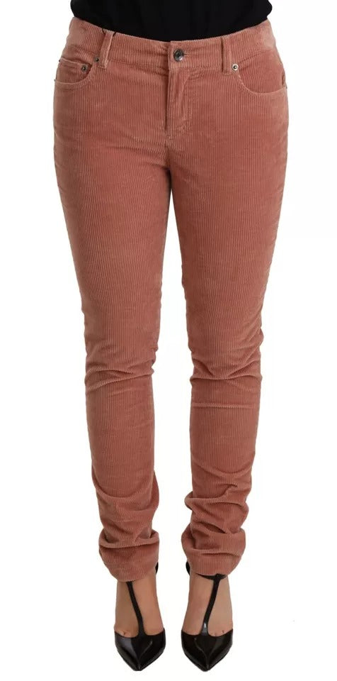 Dolce & Gabbana Pink Cotton Corduroy Skinny Jeans