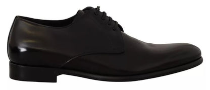 Dolce & Gabbana Black Leather Lace Up Mens Formal Derby Shoes