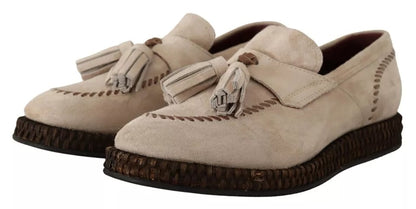 Dolce & Gabbana Beige Moccasins Slip On Leather Men Shoes