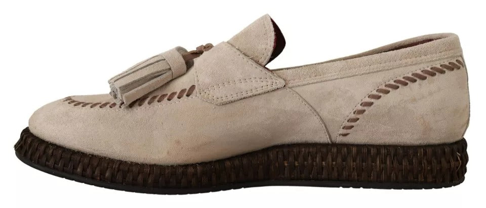 Dolce & Gabbana Beige Moccasins Slip On Leather Men Shoes