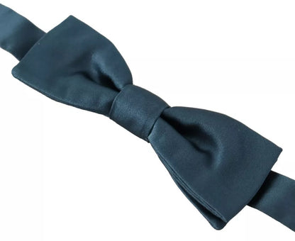 Dolce & Gabbana Blue 100% Silk Adjustable Neck Bow Tie Mens