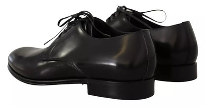 Dolce & Gabbana Black Leather Lace Up Mens Formal Derby Shoes