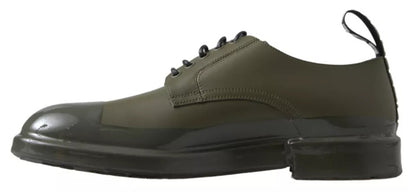 Dolce & Gabbana Green Leather Rubber Sole Dress Shoes