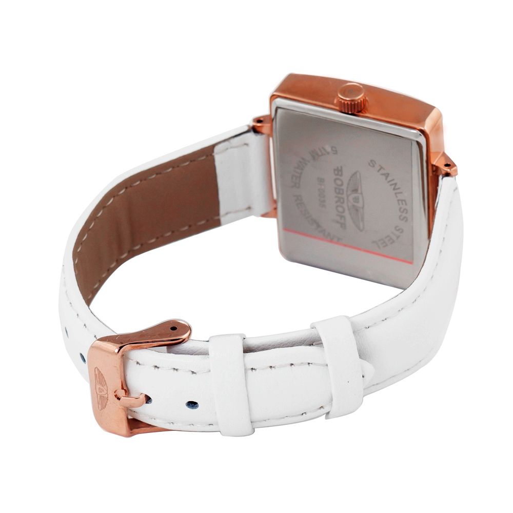 Bobroff White Leather Watch