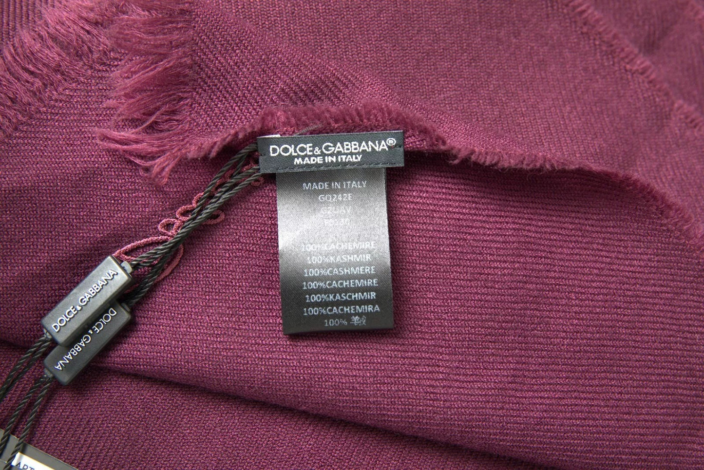 Dolce & Gabbana Purple Cashmere Knit Wrap Shawl Scarf