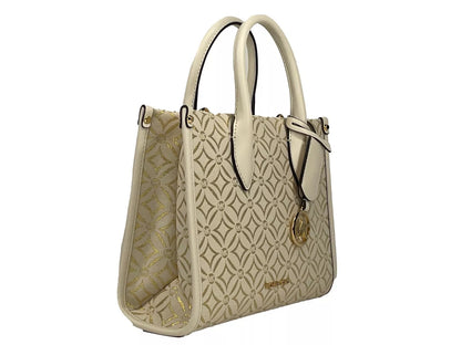 Michael Kors Mirella Small Top Zip Crossbody Tote Bag Creme