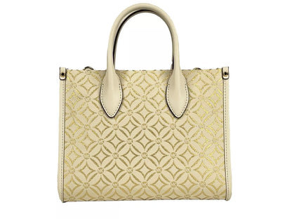 Michael Kors Mirella Small Top Zip Crossbody Tote Bag Creme