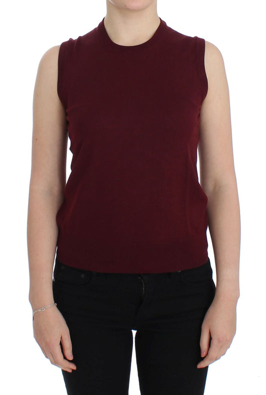 Dolce & Gabbana Elegant Red Wool Sleeveless Pullover Vest