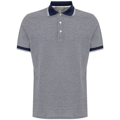 Canali Blue Cotton Polo Shirt