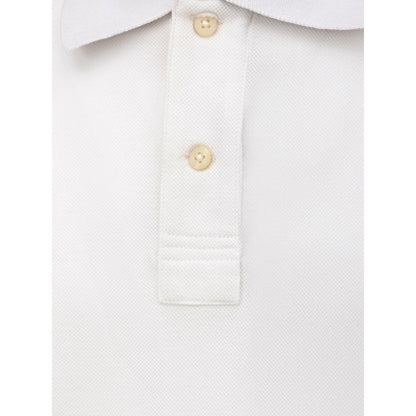 Canali White Cotton Polo Shirt