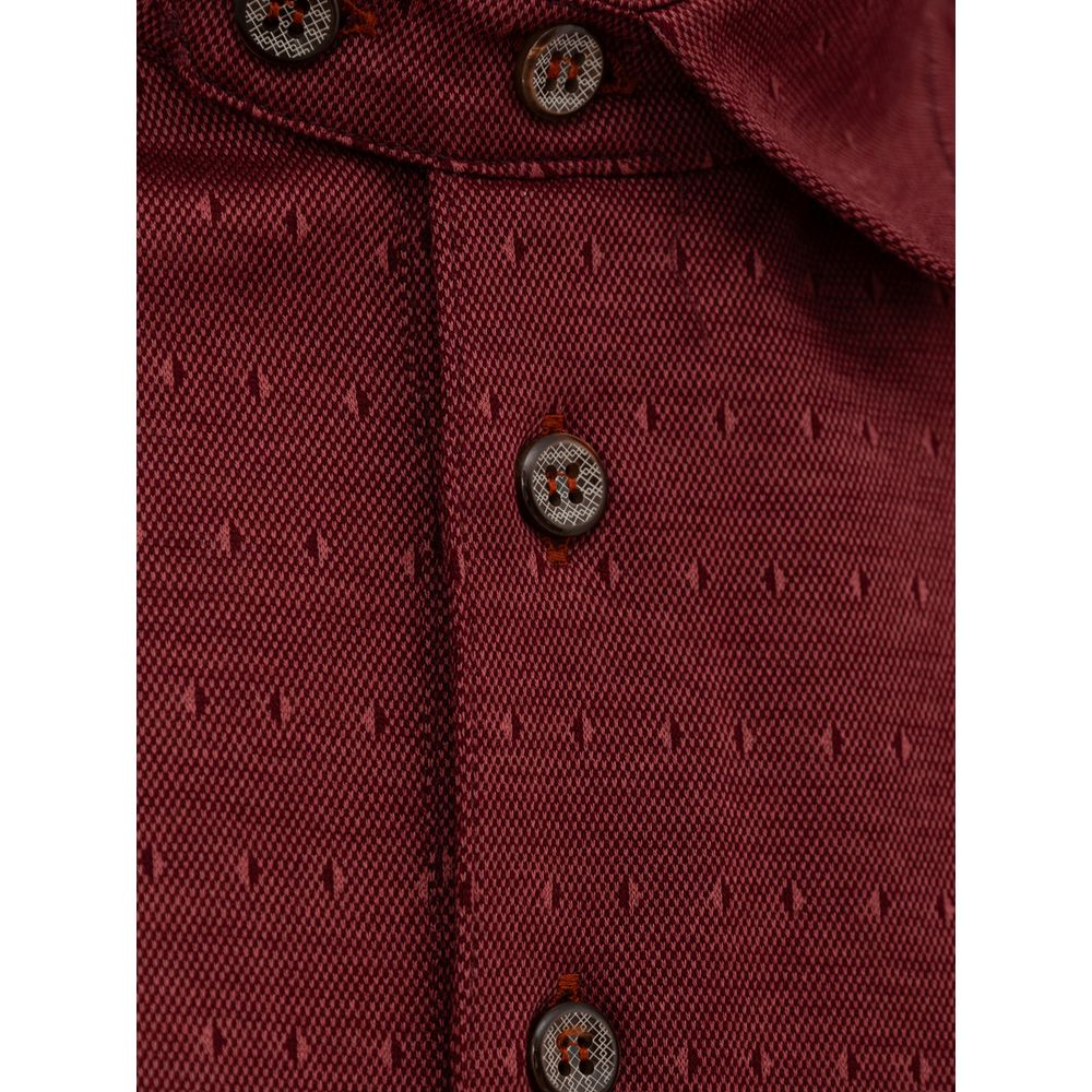 Canali Burgundy Cotton Polo Shirt