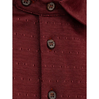 Canali Burgundy Cotton Polo Shirt