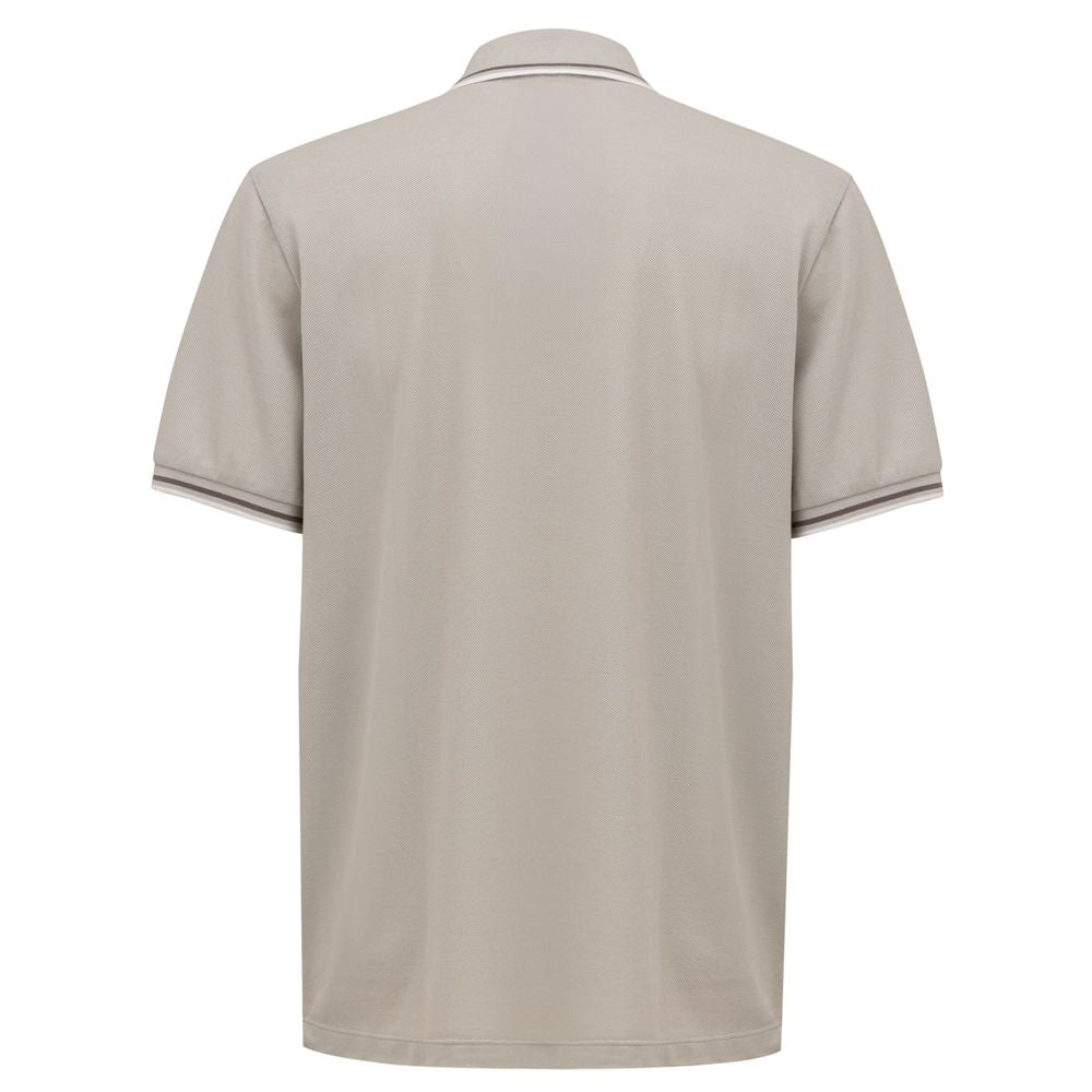 Canali Gray Cotton Polo Shirt