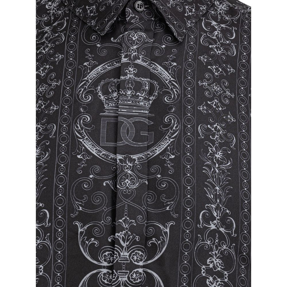 Dolce & Gabbana Gray Silk Shirt