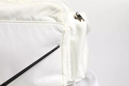 Dolce & Gabbana White Nylon Rubber Logo Backpack Rucksack Bag