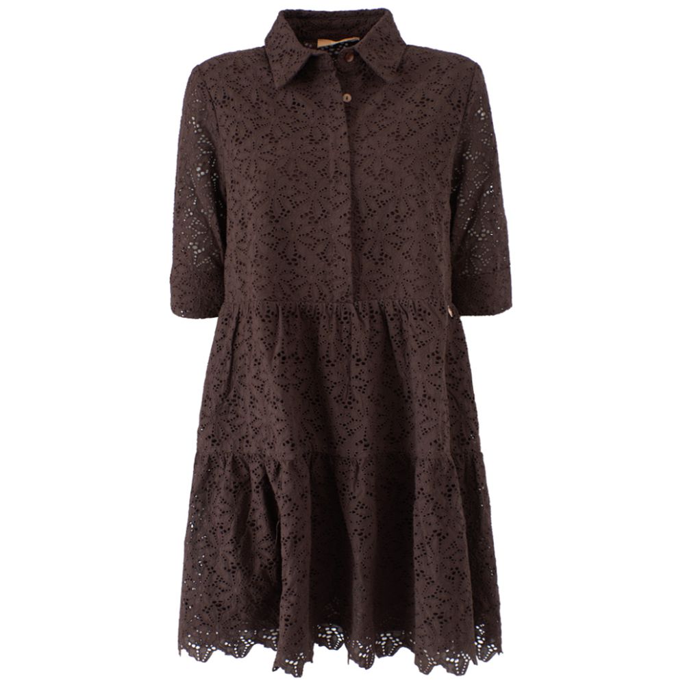 Yes Zee Brown Cotton Dress