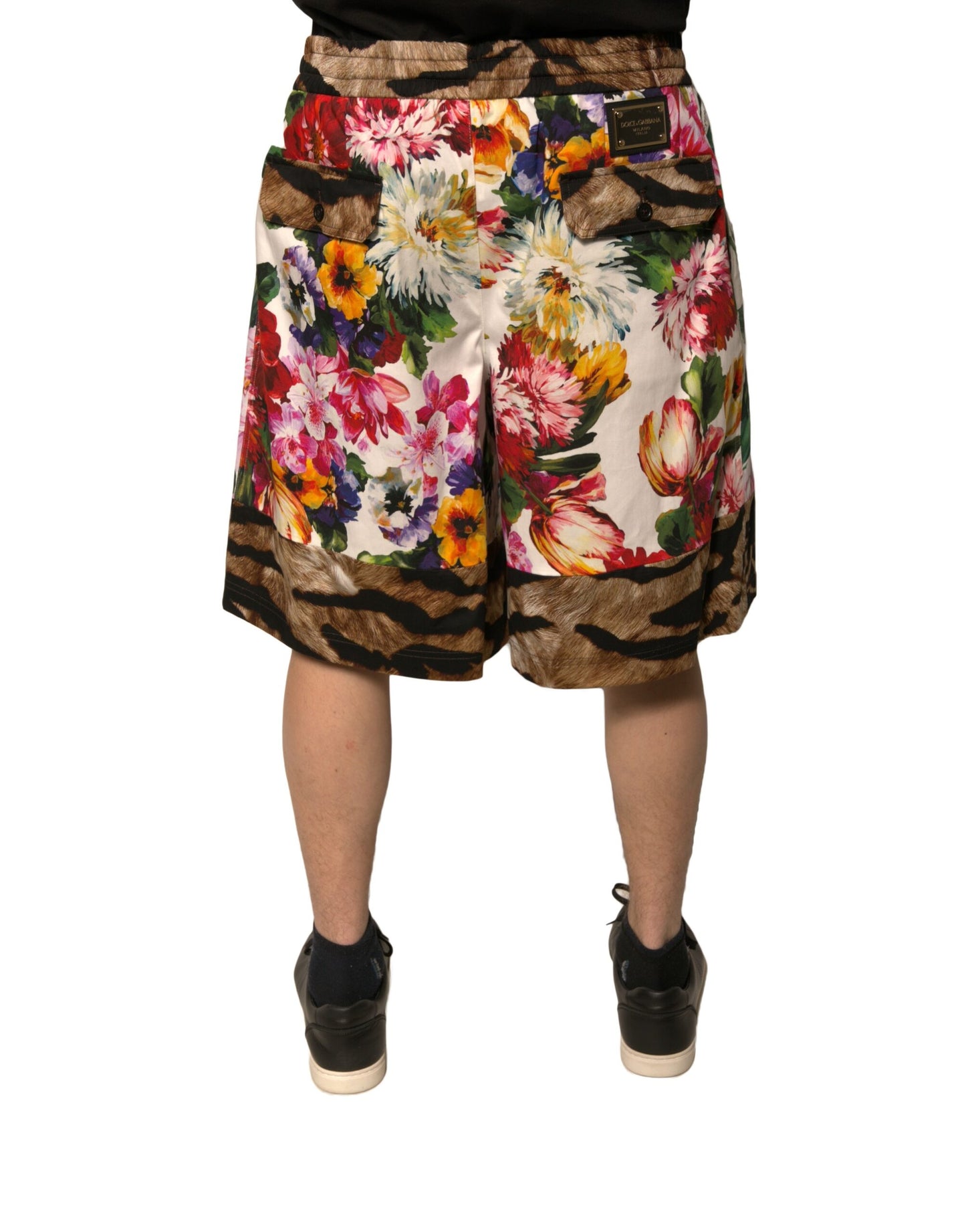 Dolce & Gabbana Multicolor Floral Cotton Men Bermuda Shorts