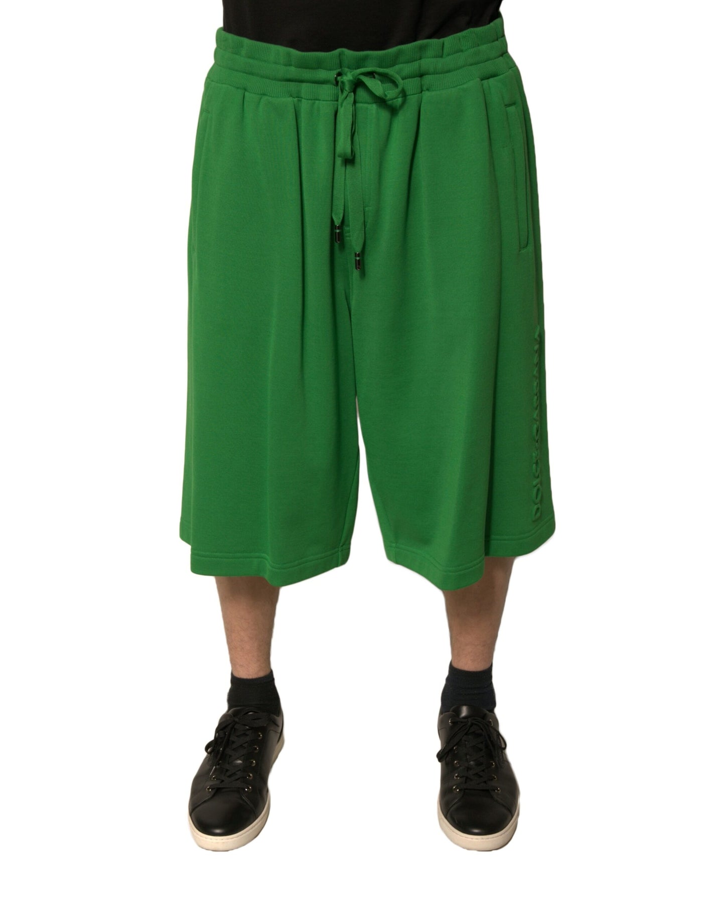 Dolce & Gabbana Green Cotton Blend Men Bermuda Shorts