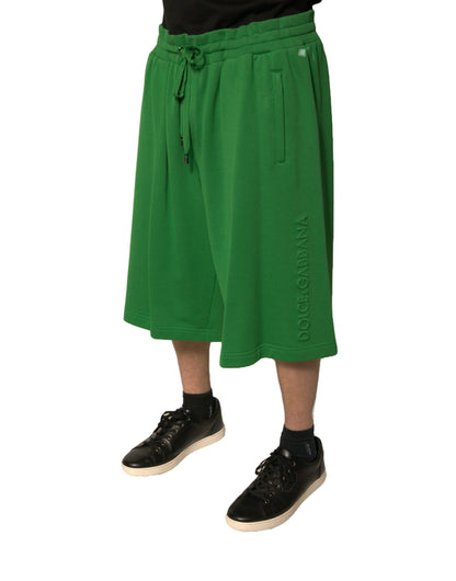 Dolce & Gabbana Green Cotton Blend Men Bermuda Shorts