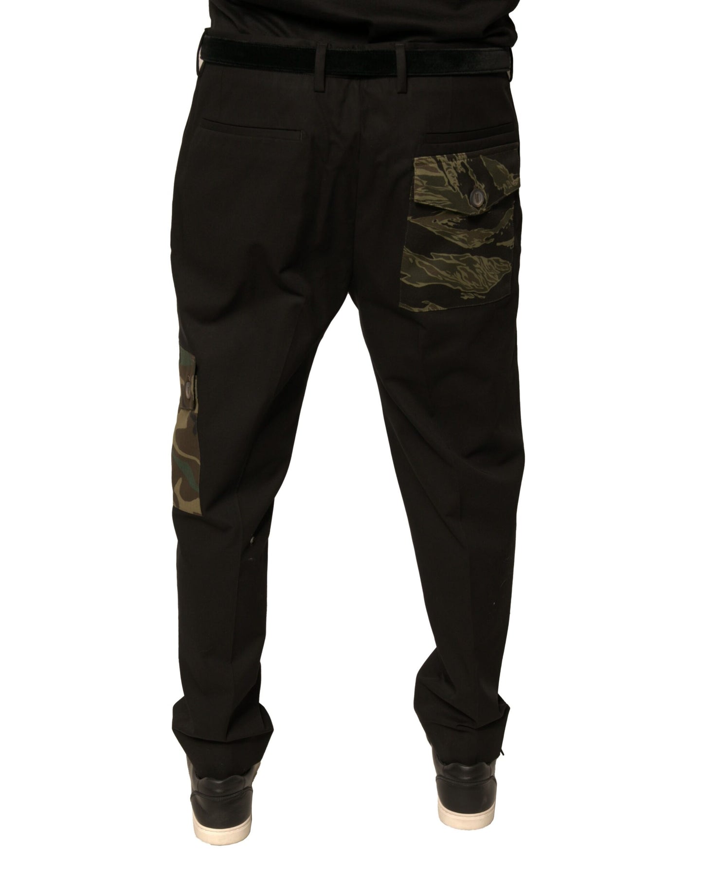 Dolce & Gabbana Black Cotton Men Cargo Casual Pants