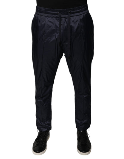 Dolce & Gabbana Dark Blue Cotton Skinny Sweatpants Pants