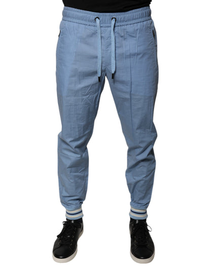 Dolce & Gabbana Blue Cotton Jogger Sweatpants Pants