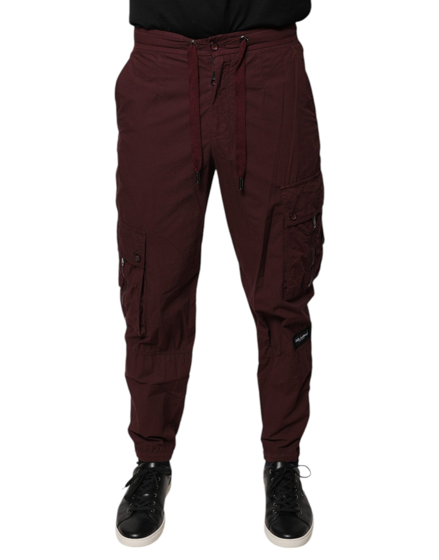 Dolce & Gabbana Bordeaux Cotton Cargo Jogger Sweatpants Pants