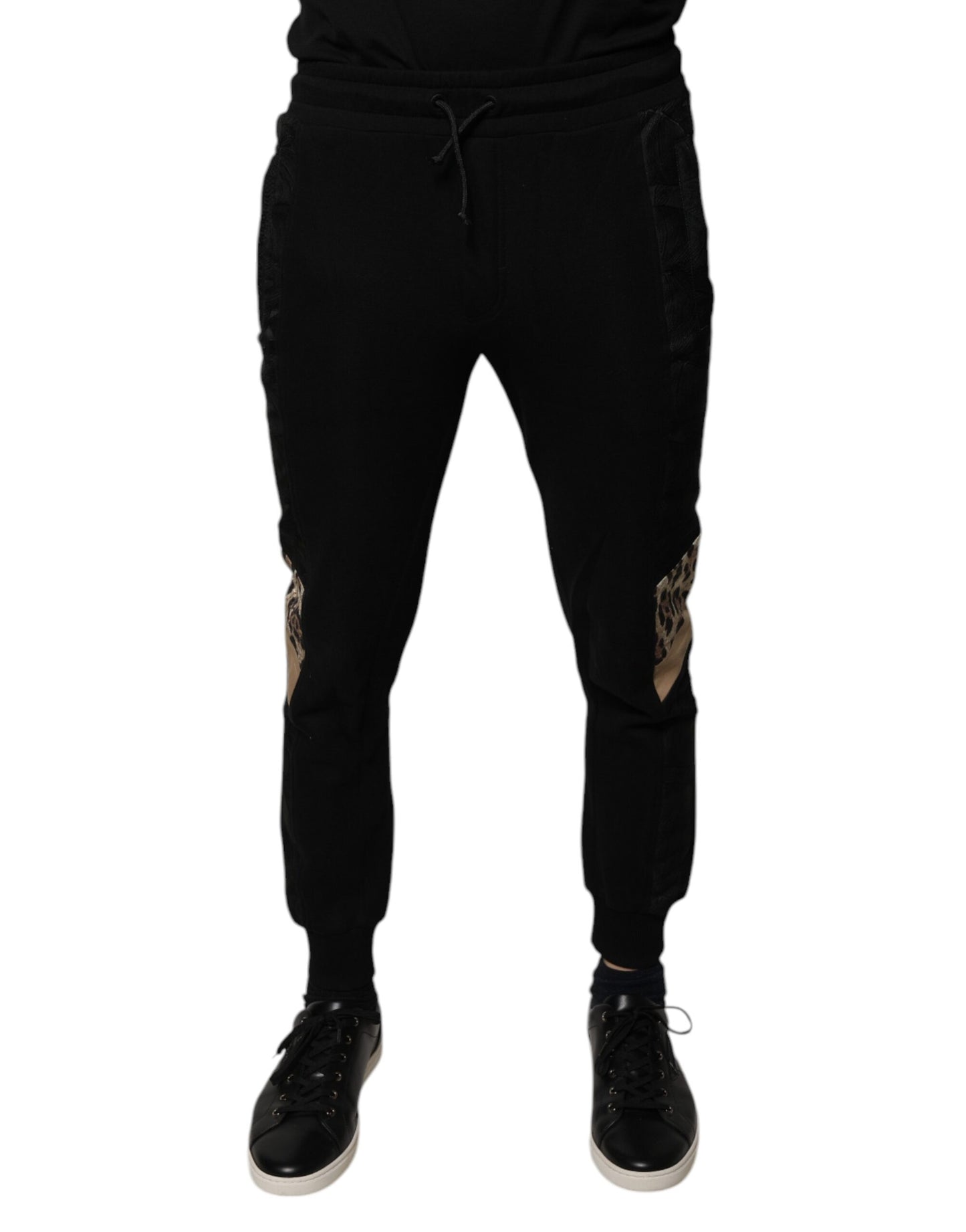 Dolce & Gabbana Black Leopard Slim Fit Jogger Pants