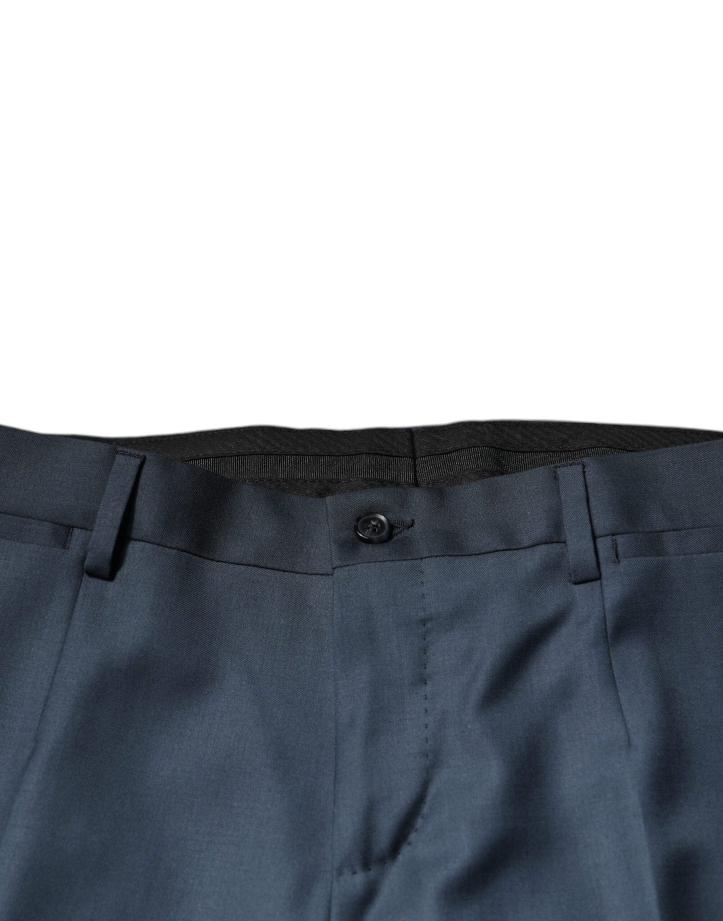 Dolce & Gabbana Blue Wool Tapered Formal Dress Pants