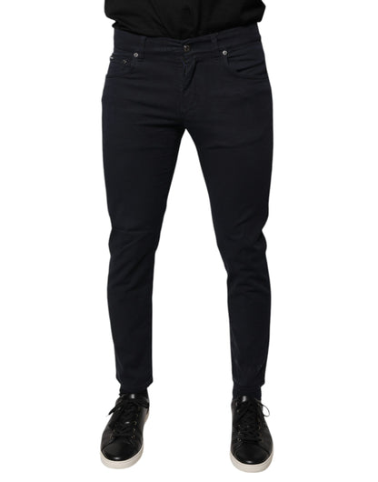 Dolce & Gabbana Black Logo Cotton Stretch Skinny Denim Jeans