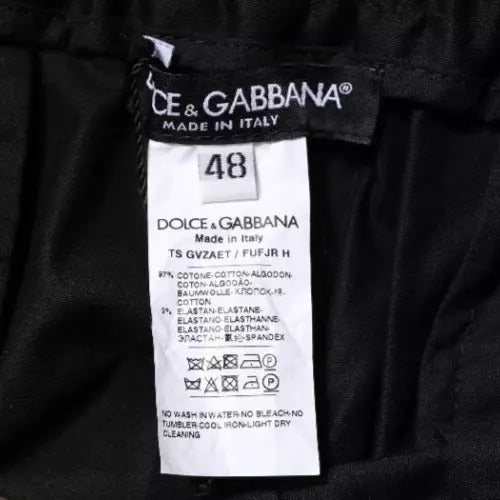 Dolce & Gabbana Black Cotton Stretch Skinny Sweatpants Pants