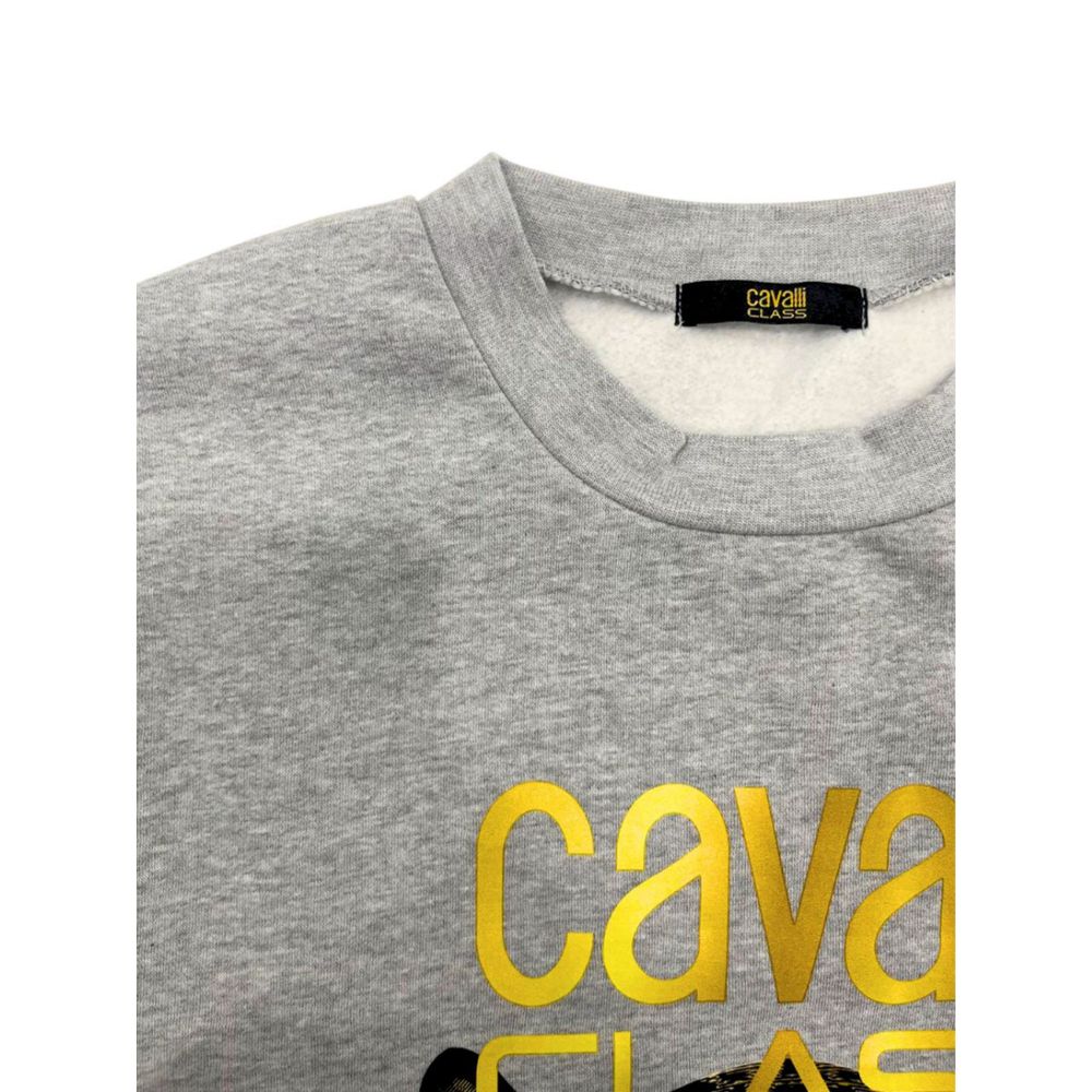 Cavalli Class Gray Polyester Sweater