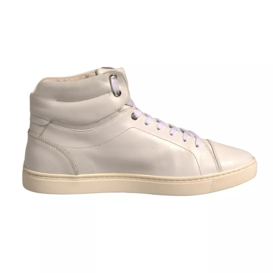 Dolce & Gabbana White London Logo High Top Sneakers Shoes