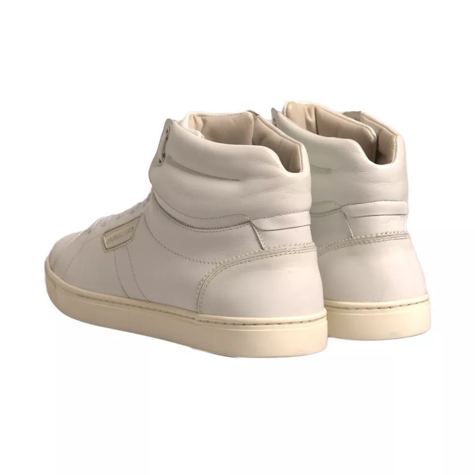 Dolce & Gabbana White London Logo High Top Sneakers Shoes