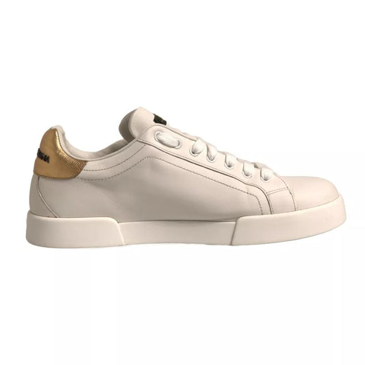 Dolce & Gabbana White Crown Patch Portofino Sneakers Shoes