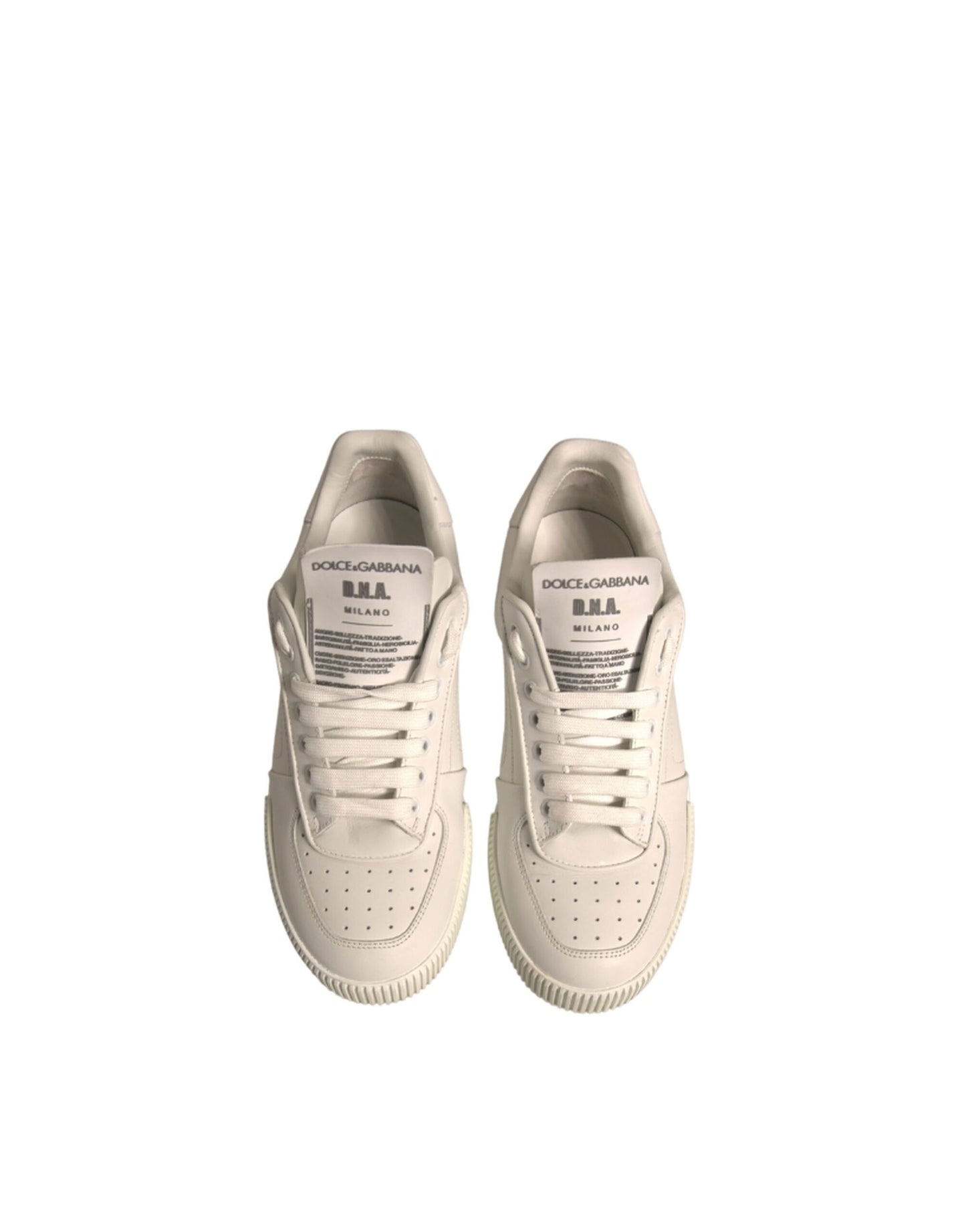 Dolce & Gabbana White Miami Leather Low Top Sneakers Shoes