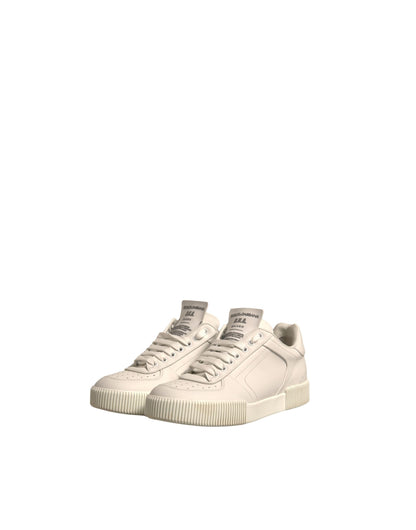 Dolce & Gabbana White Miami Leather Low Top Sneakers Shoes