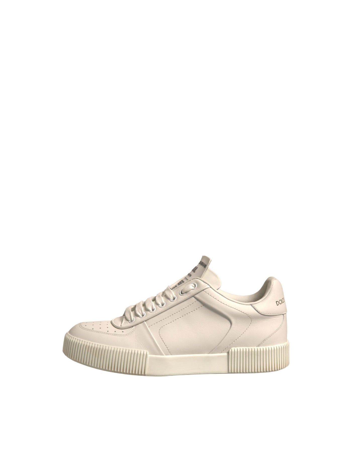 Dolce & Gabbana White Miami Leather Low Top Sneakers Shoes