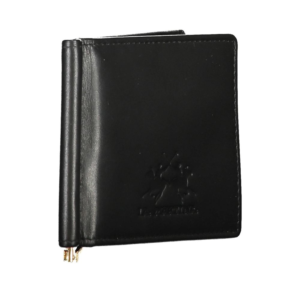 La Martina Black Leather Men Wallet