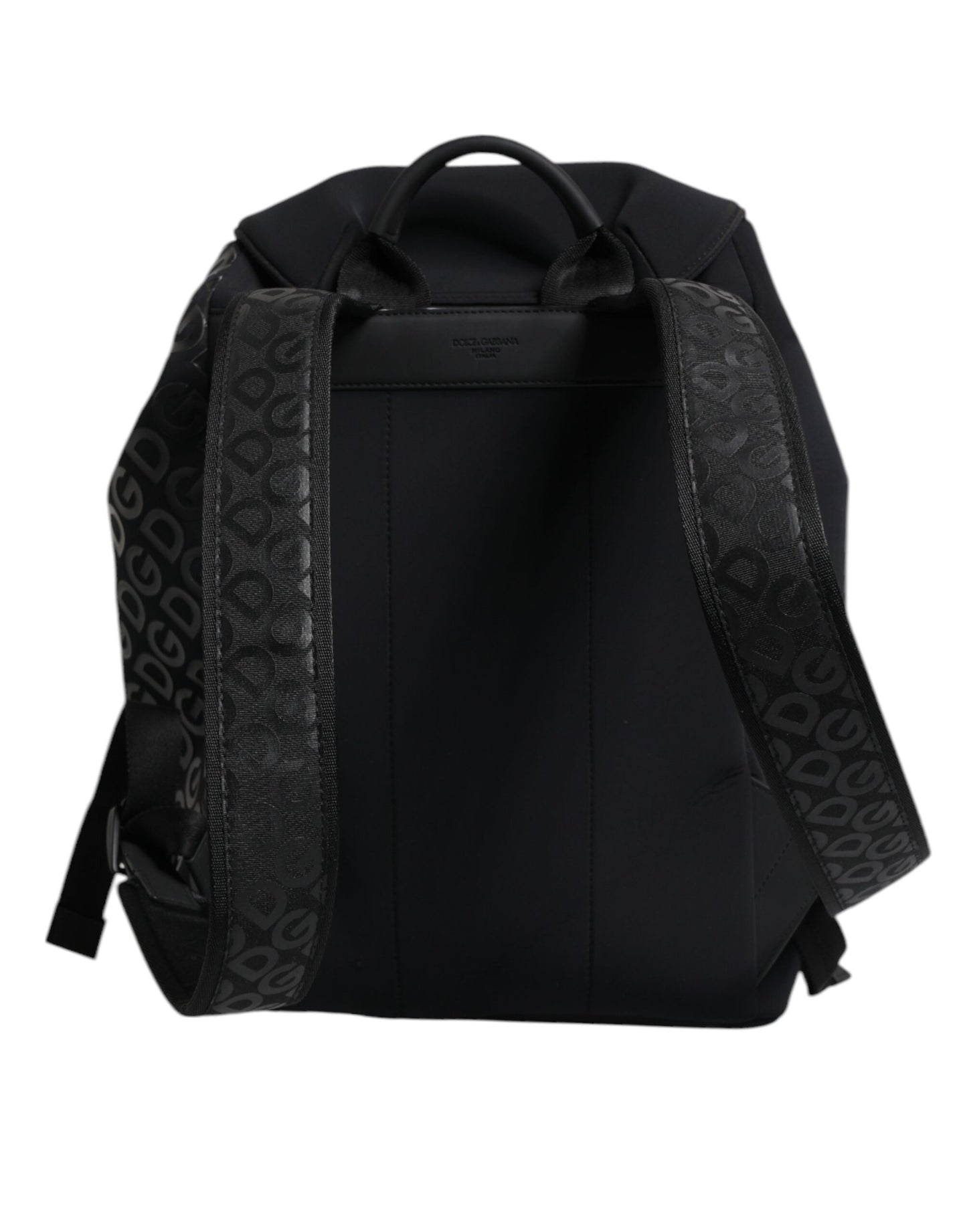 Dolce & Gabbana Black Neoprene Nylon DG Logo School Backpack Bag