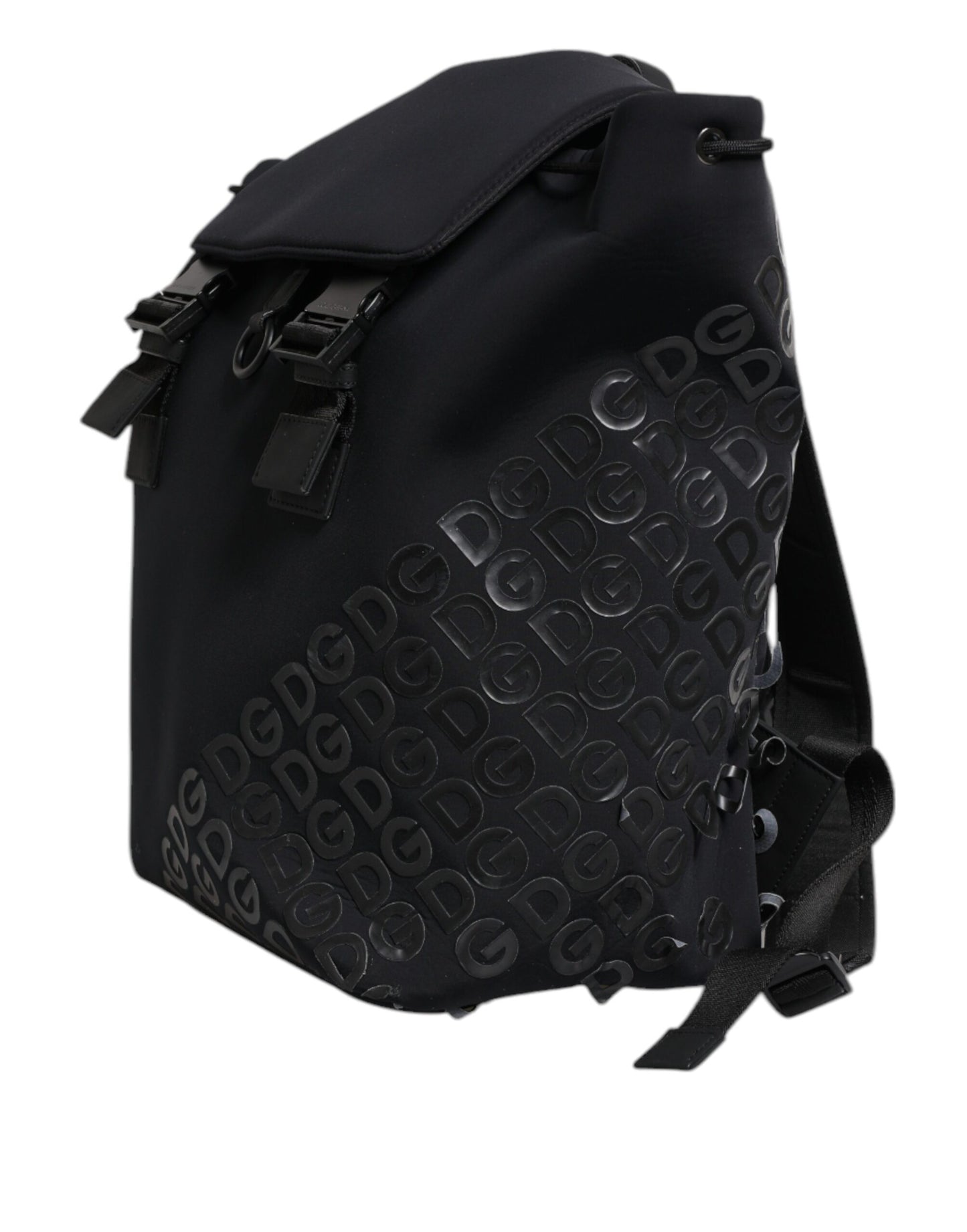 Dolce & Gabbana Black Neoprene Nylon DG Logo School Backpack Bag