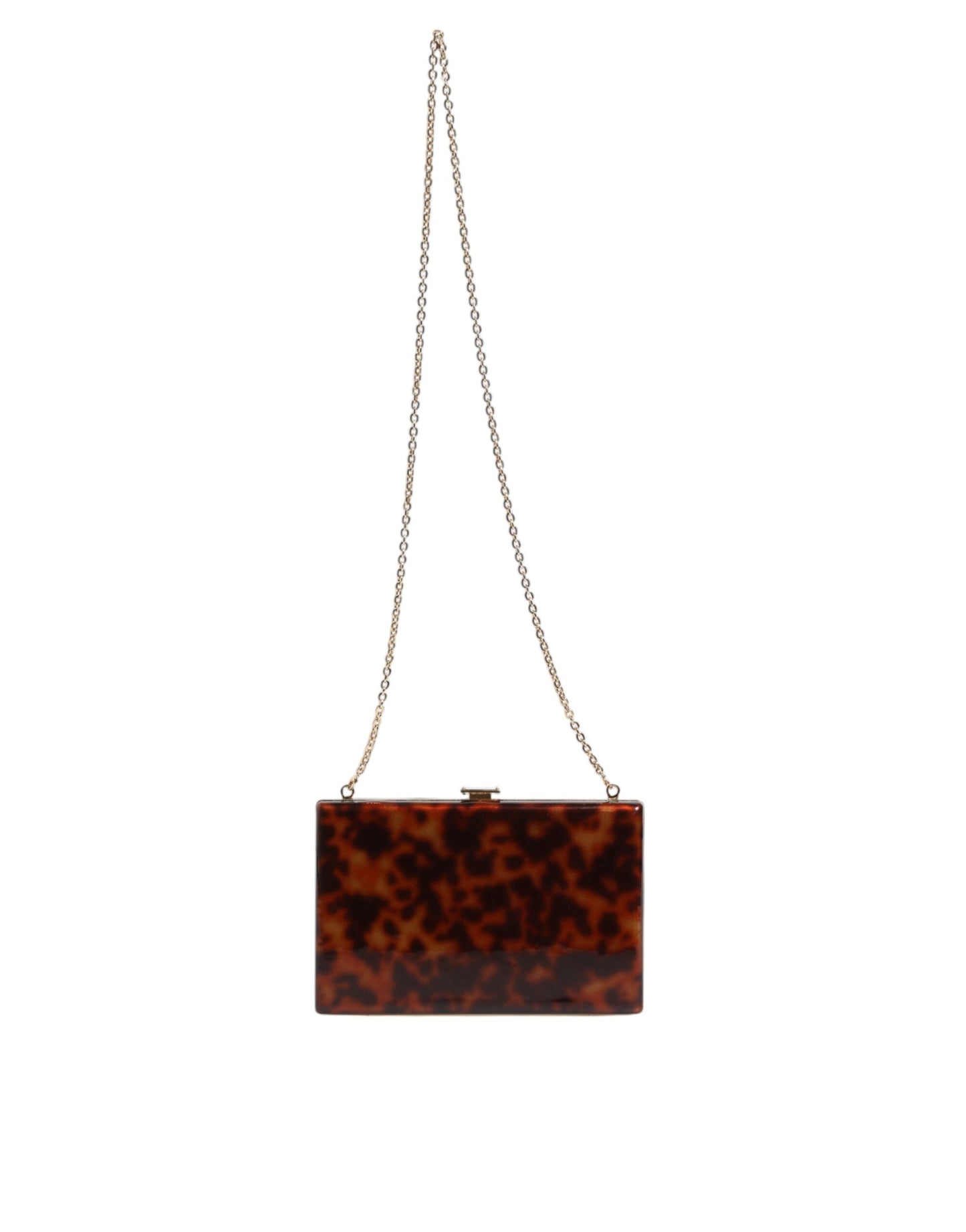 Dolce & Gabbana Brown Leather Clutch Evening Crossbody Bag