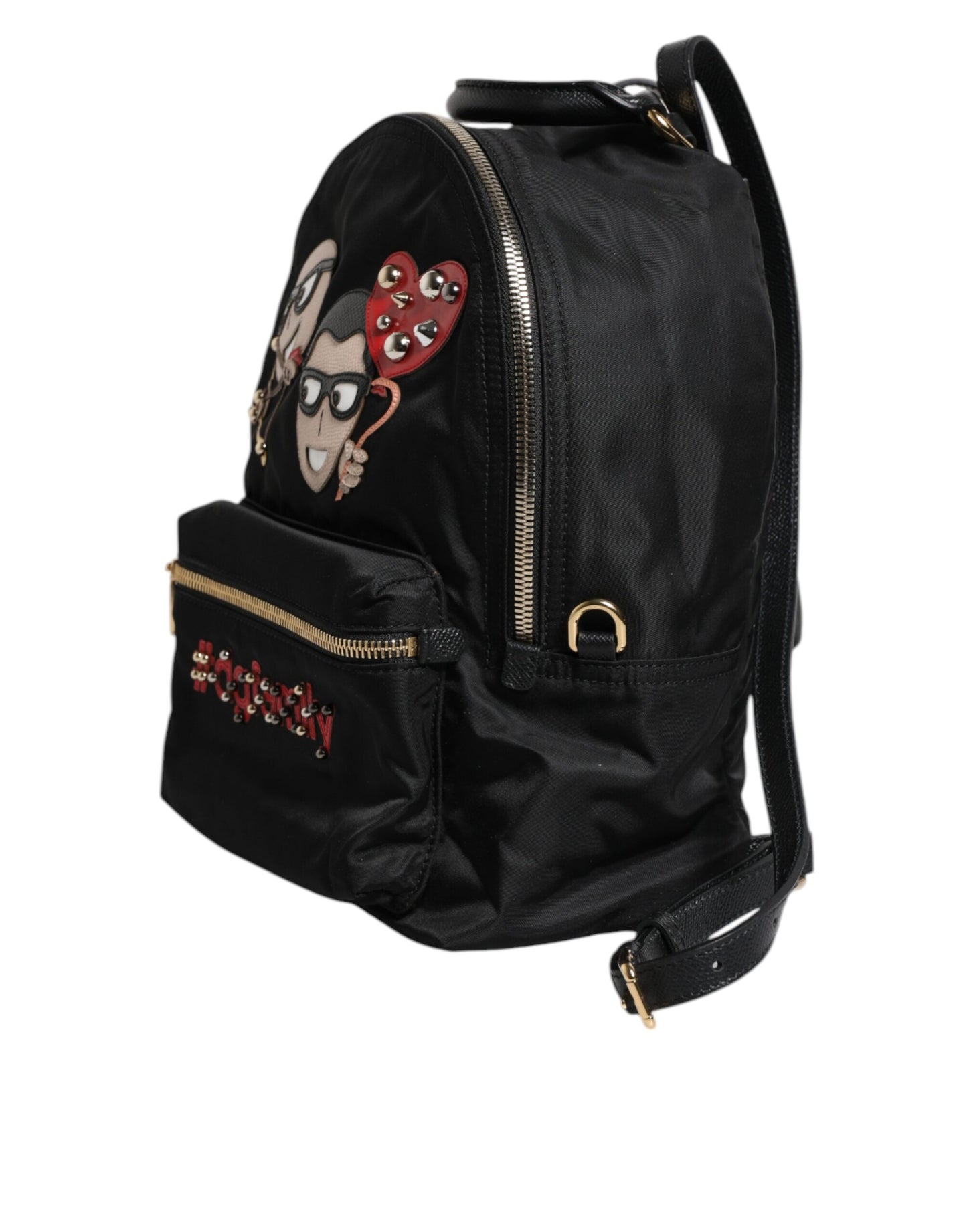 Dolce & Gabbana Black Nylon #DGFAMILY VULCANO Embellished Backpack Bag