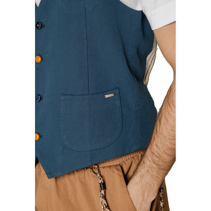 Gianni Lupo Blue Cotton Vest