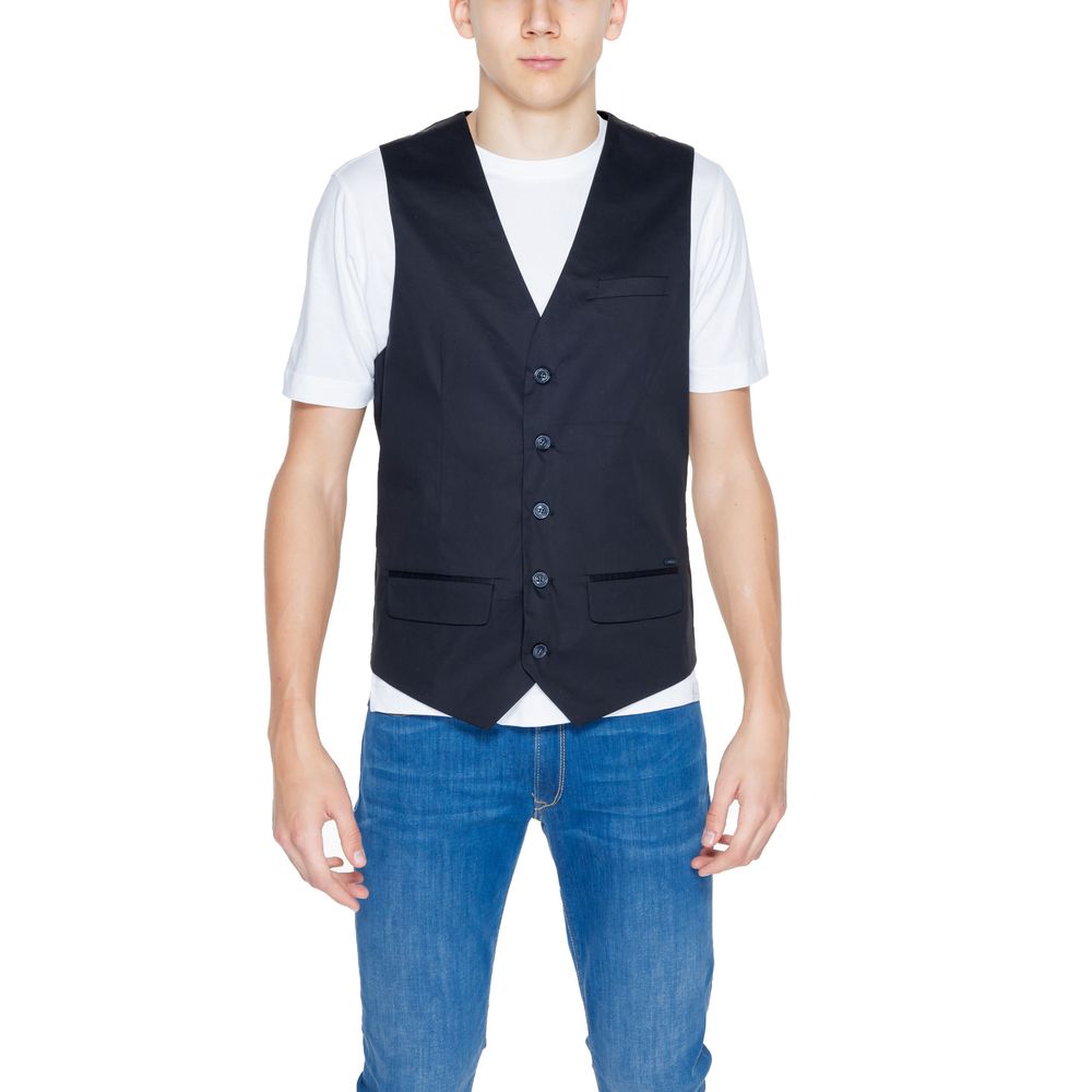 Gianni Lupo Black Cotton Vest