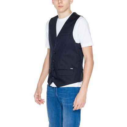 Gianni Lupo Black Cotton Vest