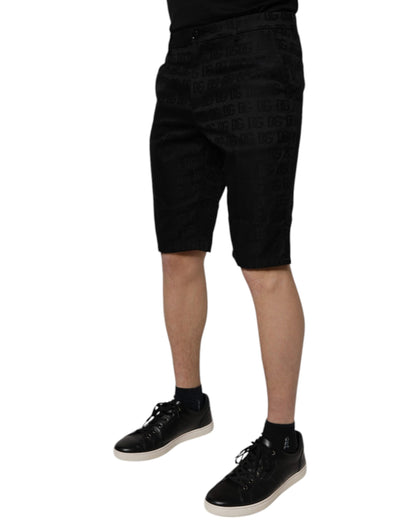 Dolce & Gabbana Black Cotton Casual Mid Waist Chino Shorts