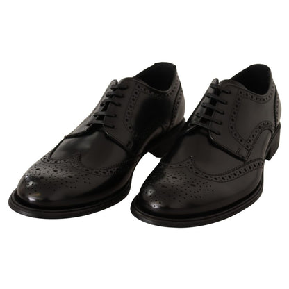 Dolce & Gabbana Black Leather Formal