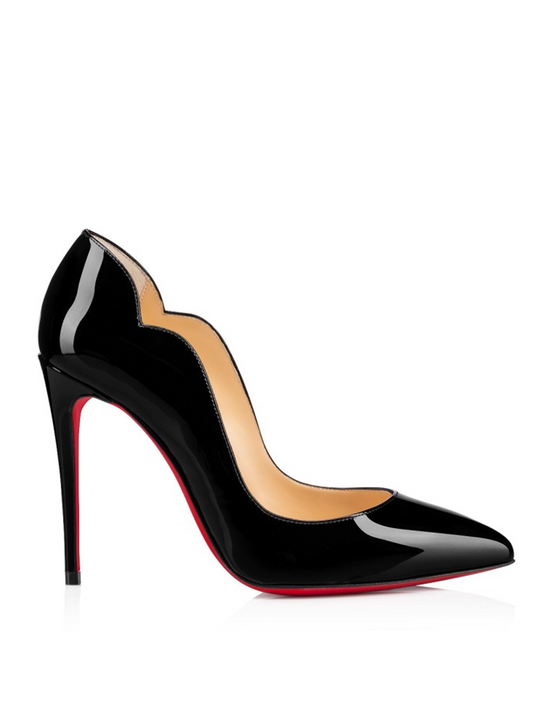 Christian Louboutin Black Patent Leather Hot Chick Pumps 100