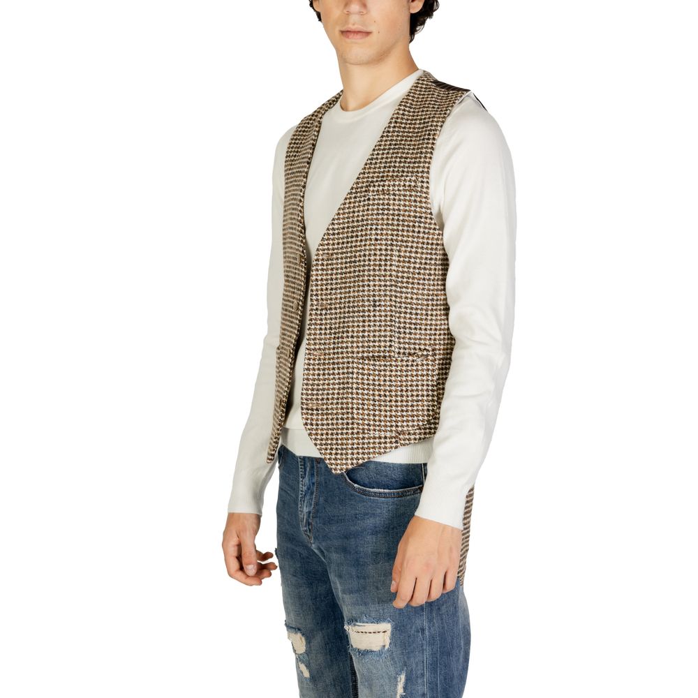 Gianni Lupo Beige Wool Vest